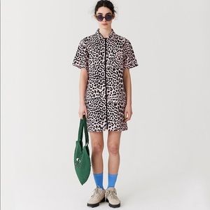 Lazy Oaf Pink Leopard Shirt Dress